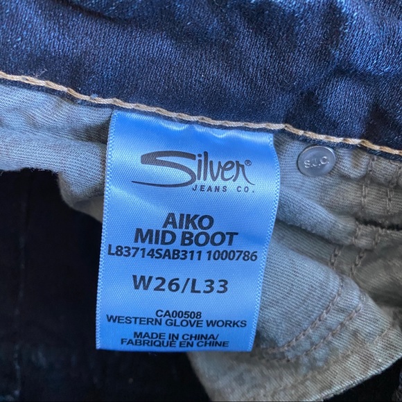 Silver AIKO Mid Boot Jeans Fluid Denim Sz 26 x 33 - Picture 11 of 12